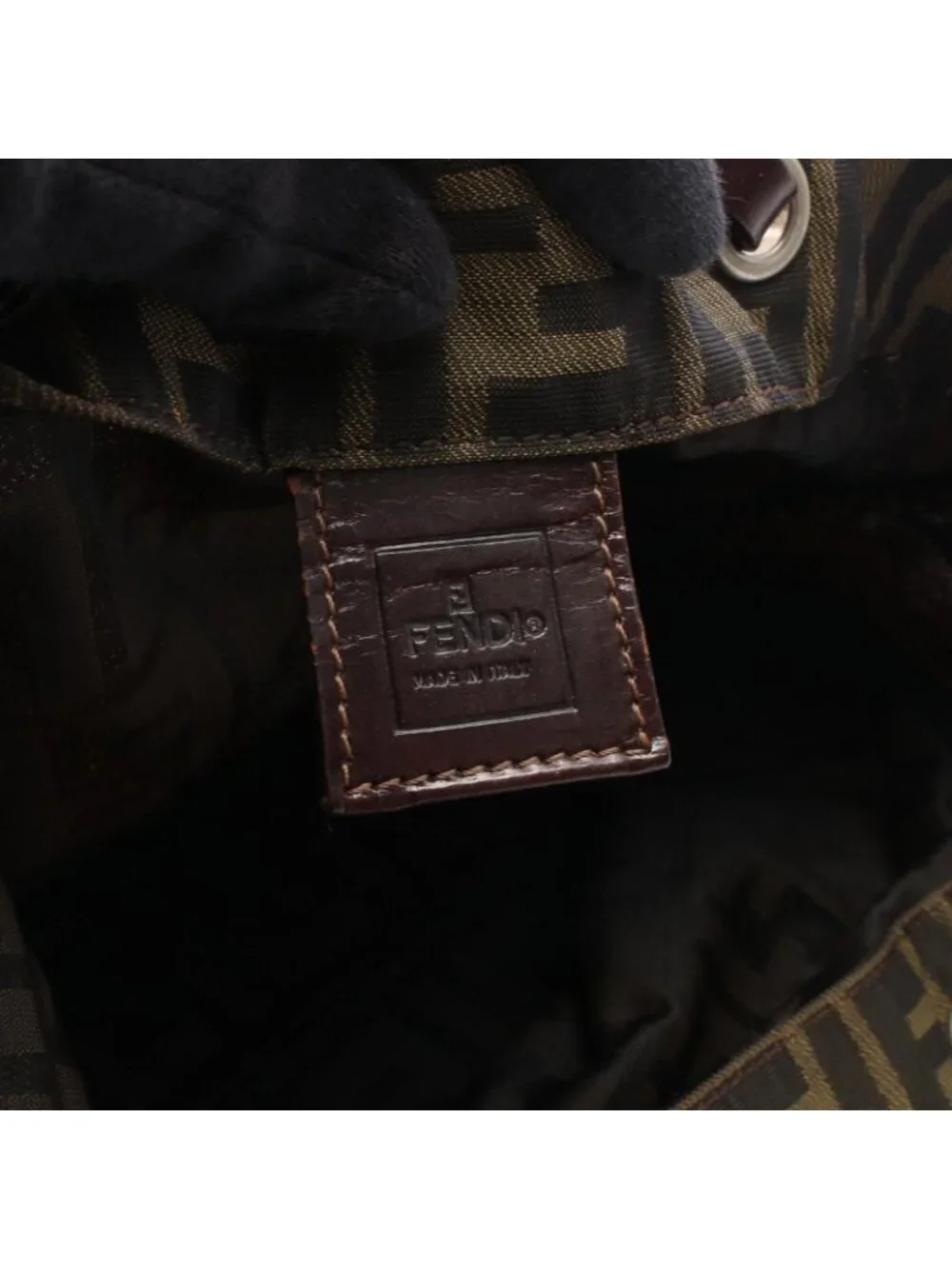 Fendi Tote Zucca Brown Nylon Leather